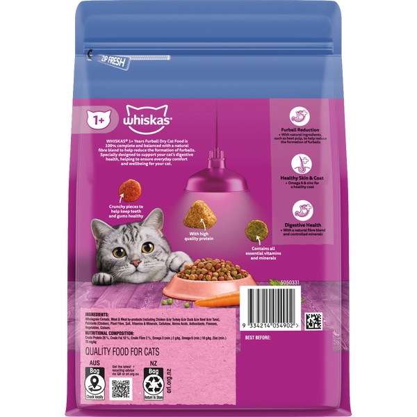 WHISKAS Kitten Dry Cat Food Chicken & Tuna Bag 800g